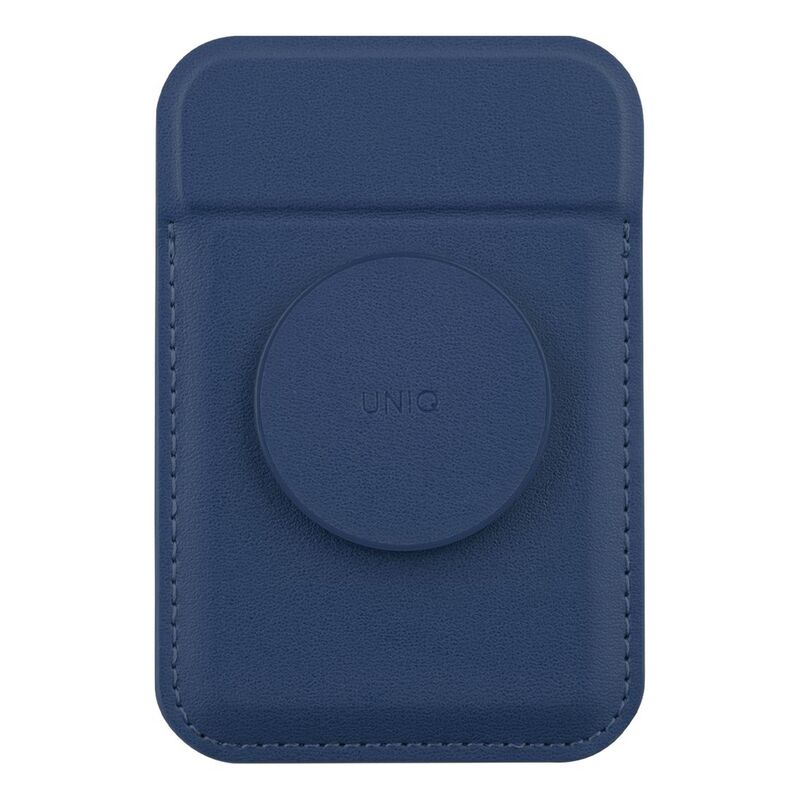 UNIQ Flixa Magnetic Card Holder And Pop-Out Grip-Stand - Navy Blue