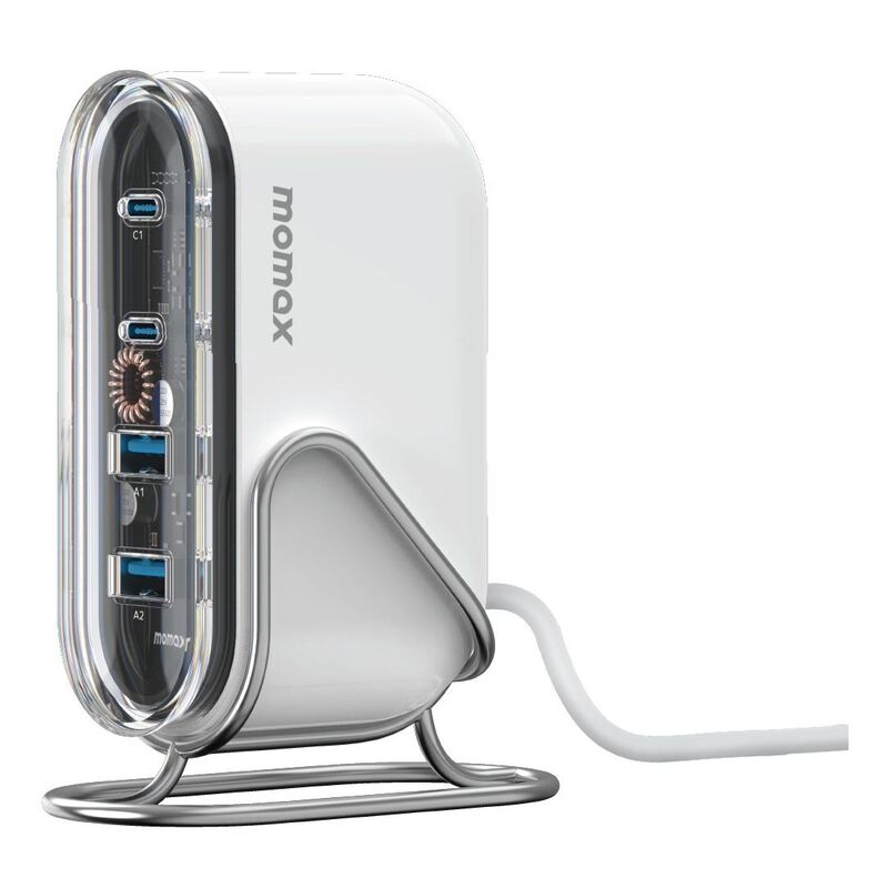 Momax 1-Charger Flow PD 80W 4 Ports Gan Desktop Charger - White Momax 1-Charger Flow PD 80W 4 Ports Gan Desktop Charger - White