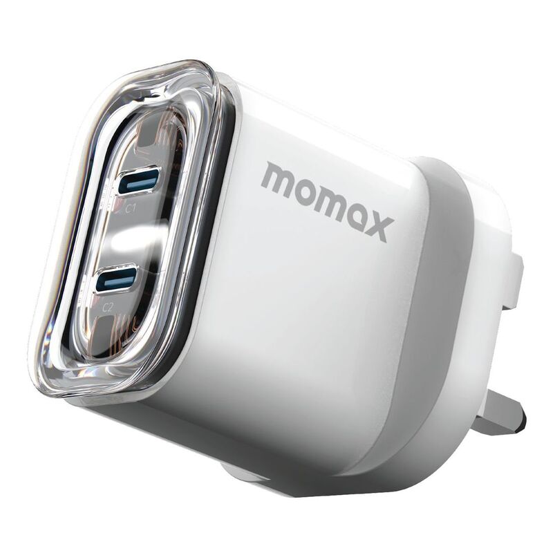 Momax 1-Charger Flow PD 35W 2 Ports Gan Wall Charger - White