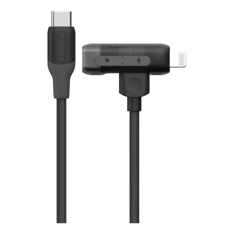 Momax 1-Link Flow Duo 2-in-1 USB-C To USB-C + Lightning Cable 1.5m - Black