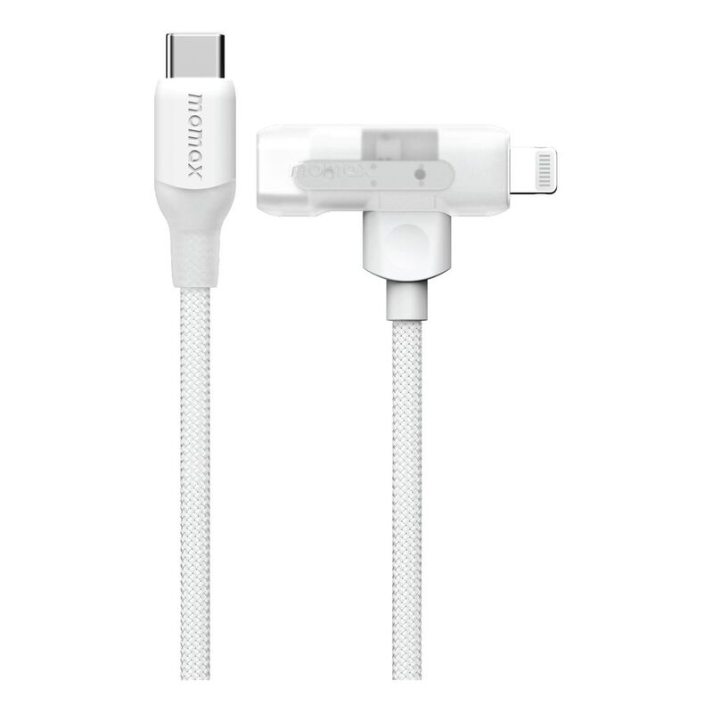 Momax 1-Link Flow Duo 2-in-1 USB-C To USB-C + Lightning Cable 1.5m - White