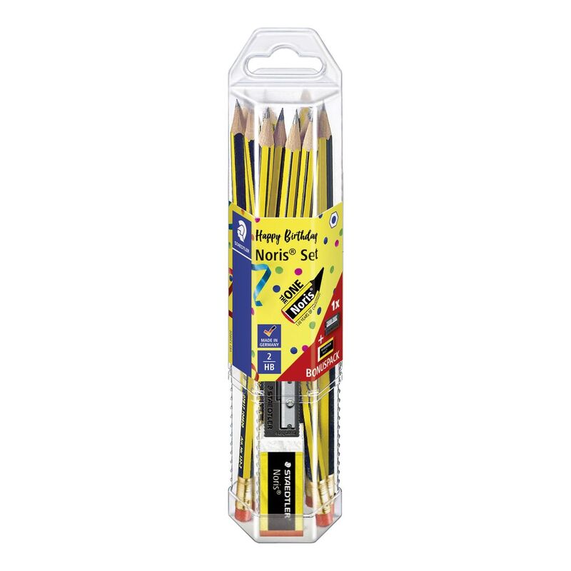 Staedtler Noris B-Day 12 Pencils + 1 Sharpener + 1 Eraser Staedtler Noris B-Day 12 Pencils + 1 Sharpener + 1 Eraser