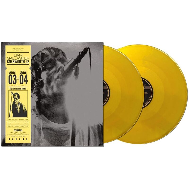 Knebworth 22 (Sun Yellow Colored Vinyl) (Limited Edition) (2 Discs) | Liam Gallagher Knebworth 22 (Sun Yellow Colored Vinyl) (Limited Edition) (2 Discs) | Liam Gallagher