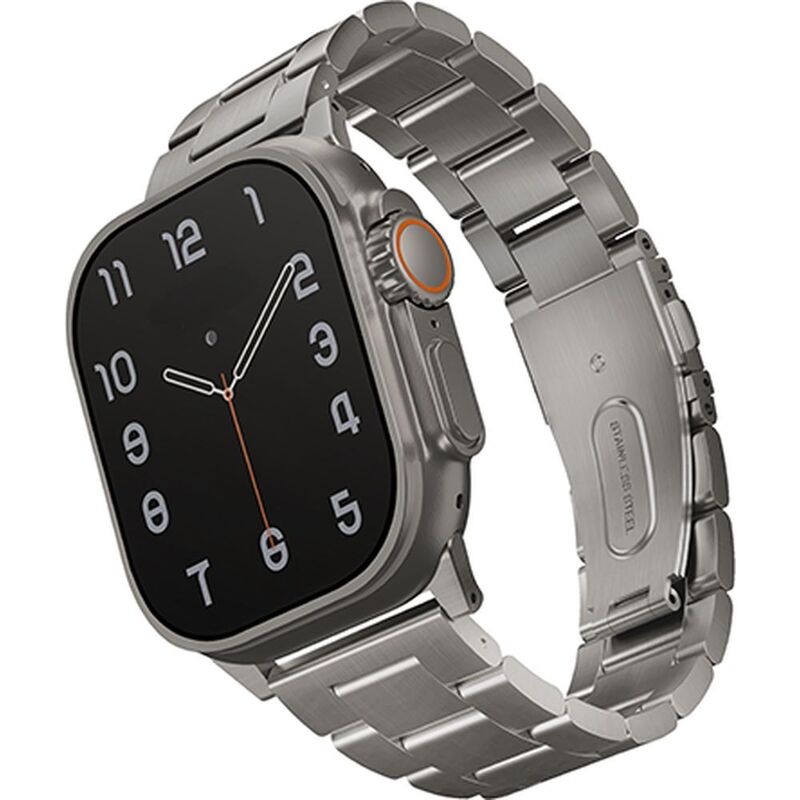UNIQ Osta Apple Watch Steel Strap with Self-Adjustable Links 49/45/44/42mm - Titanium Silver