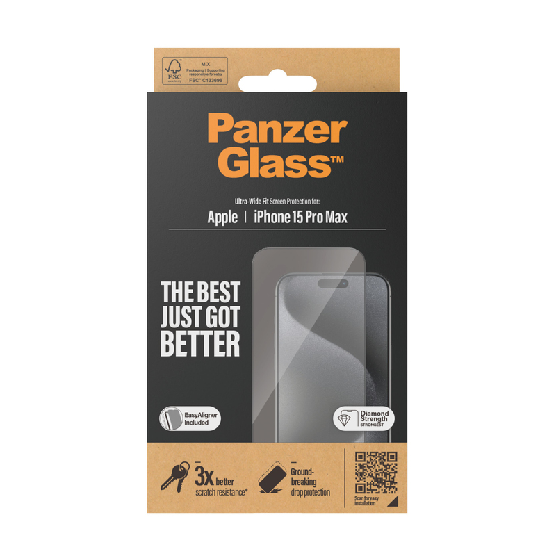 PanzerGlass Screen Protector for iPhone 15 Pro Max - UWF