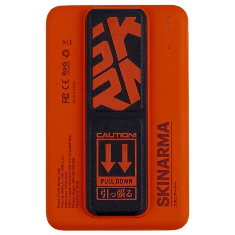 Skinarma Spunk Magnetic Wireless Power Bank 5000mAh 15W USB-C PD - Orange Skinarma Spunk Magnetic Wireless Power Bank 5000mAh 15W USB-C PD - Orange
