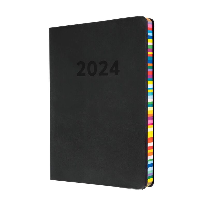 Collins Debden Edge Calendar Year 2024 A5 Week-To-View Planner - Charcoal