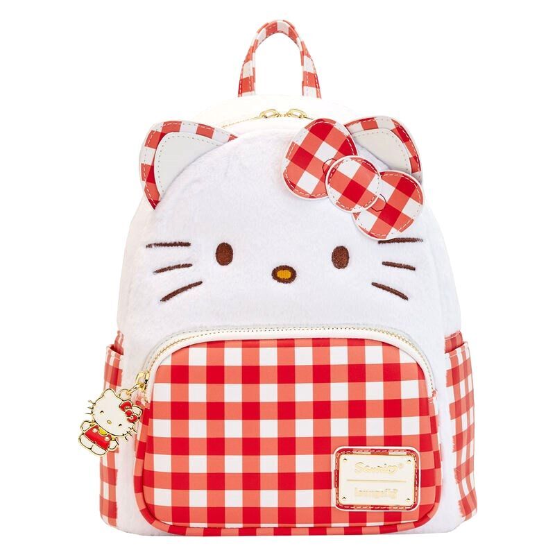 Loungefly! Leather Sanrio Hello Kitty Gingham Cosplay Mini Backpack