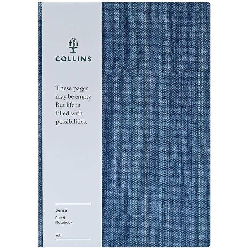 Collins A5 Sense Ruled Notebook - Black