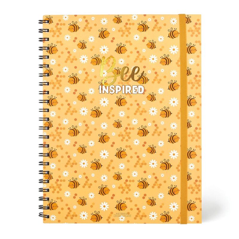 Legami 3-In-1 Maxi Trio Spiral A4 Lined Notebook - Bee (204 Pages)