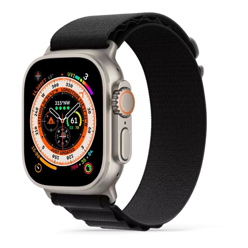 HYPHEN Watch Strap Nylon Loop for Apple Ultra 49mm - Medium - Black HYPHEN Watch Strap Nylon Loop for Apple Ultra 49mm - Medium - Black