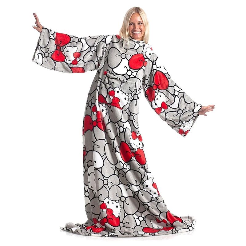 Kanguru Deluxe Hello Kitty Wearable Blanket With Sleeves And A Pocket (140 x 180cm) Kanguru Deluxe Hello Kitty Wearable Blanket With Sleeves And A Pocket (140 x 180cm)