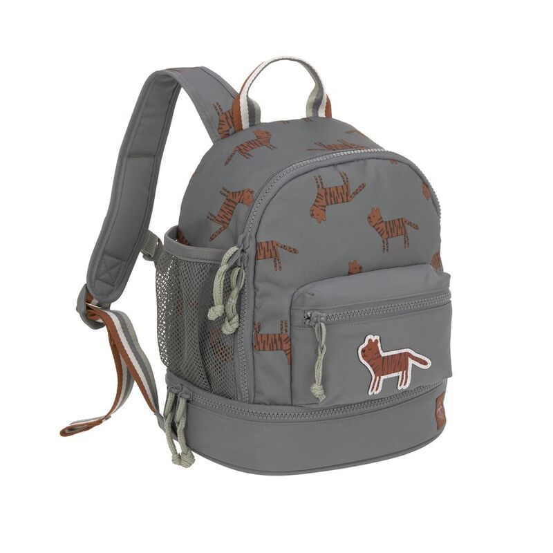 Lassig Mini Kids Backpack Safari Tiger - Grey