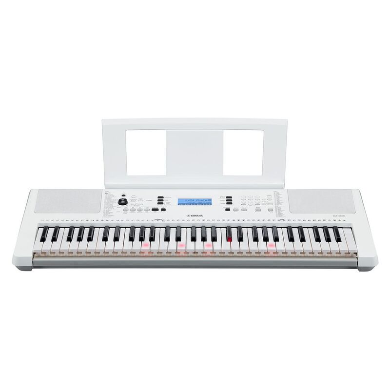 Yamaha EZ-300 61-Key Beginners Keyboard with Lighted Keys - White