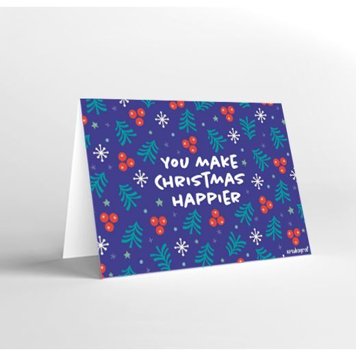 Mukagraf Mini Greeting Card - You Make Christmas Happier (11 x 8 cm) Mukagraf Mini Greeting Card - You Make Christmas Happier (11 x 8 cm)