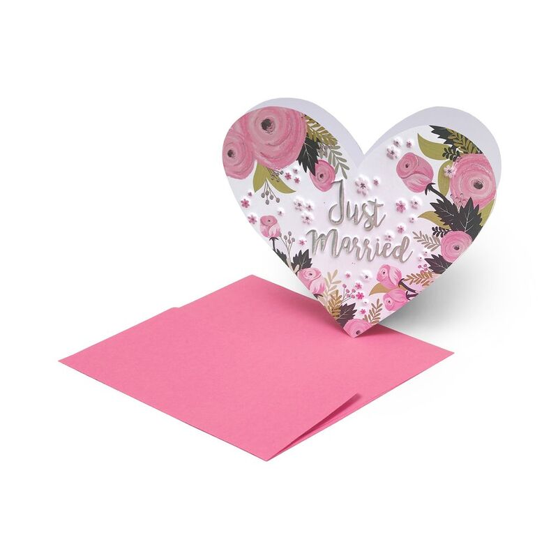 Legami Greeting Card - Large - Just Married H - Heart (11.5 x 17 cm)