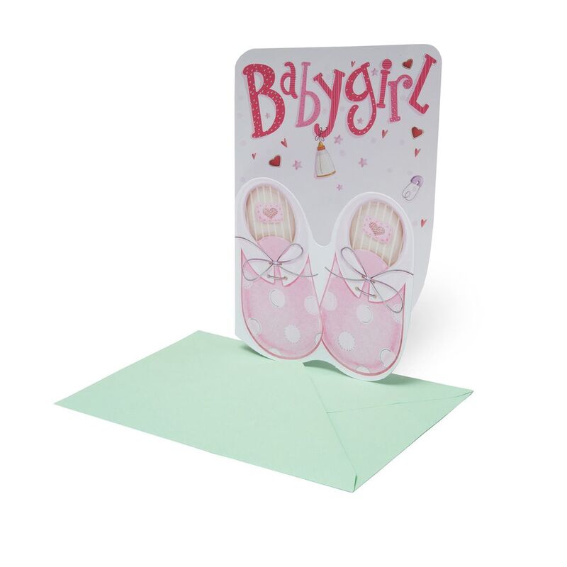 Legami Large Greeting Card - Baby Girl - Baby Born (11.5 x 17 cm)