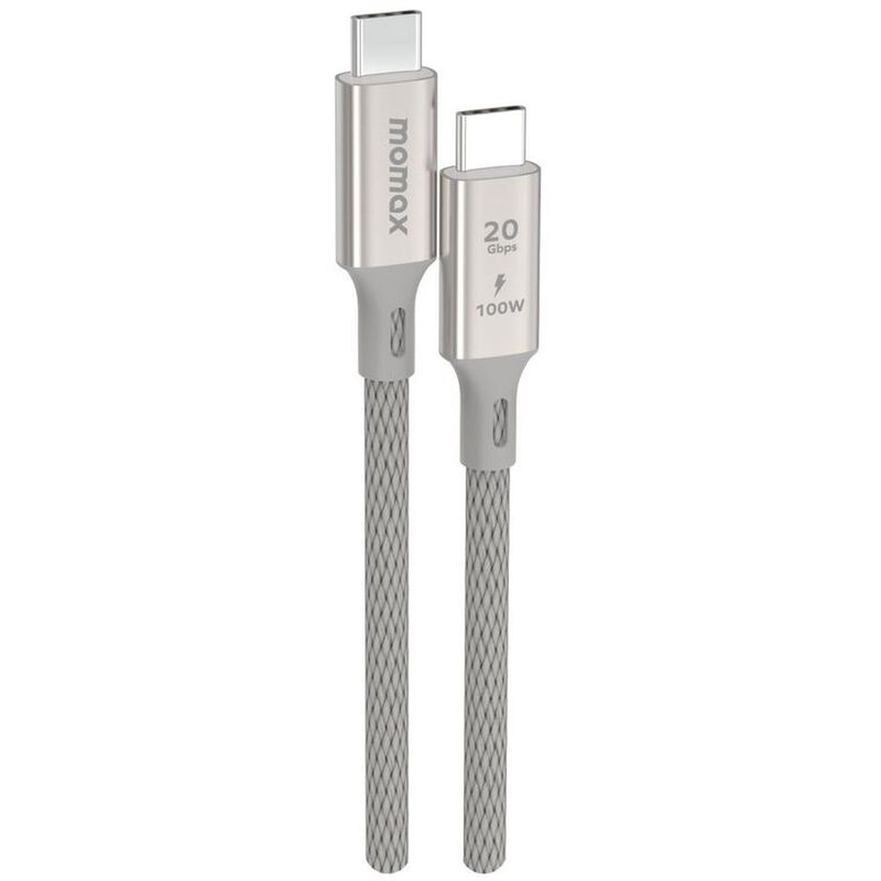 Momax Elite 100W USB-C to USB-C 3.2 Gen 2 x 2 20Gbps Cable 1M - Titanium