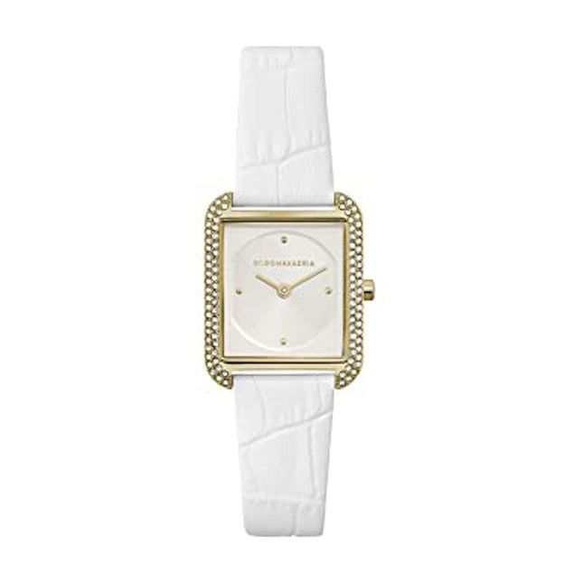 BCBG Max- Goldtone White Glitz & Leather Strap Women's Watch - BG50908003