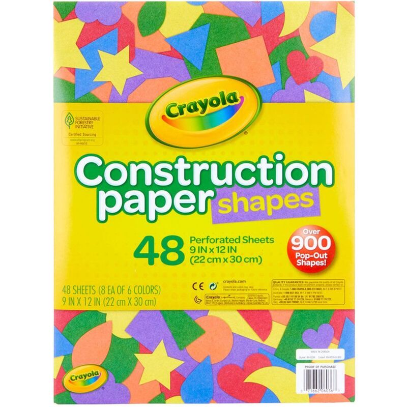 Crayola Micro Perforated Construction Paper - Shapes (48 Sheets) (9 x 12-inch)