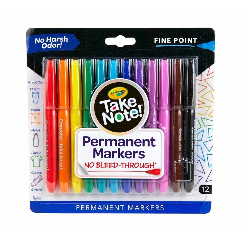 Crayola Waterbased Permanent Markers (Set of 12)