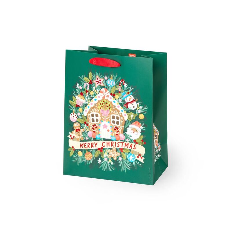 Legami Christmas Gift Bag - Medium - Gingerbread House Legami Christmas Gift Bag - Medium - Gingerbread House