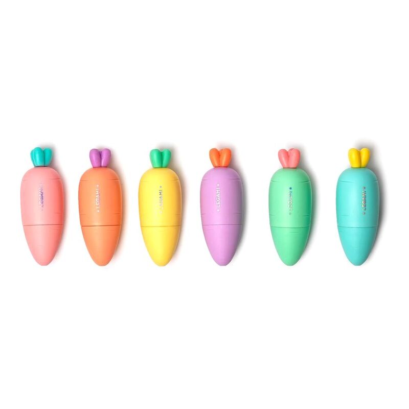 Legami Mini Highlighters - Carrate Team - Carrot (Set of 6) Legami Mini Highlighters - Carrate Team - Carrot (Set of 6)