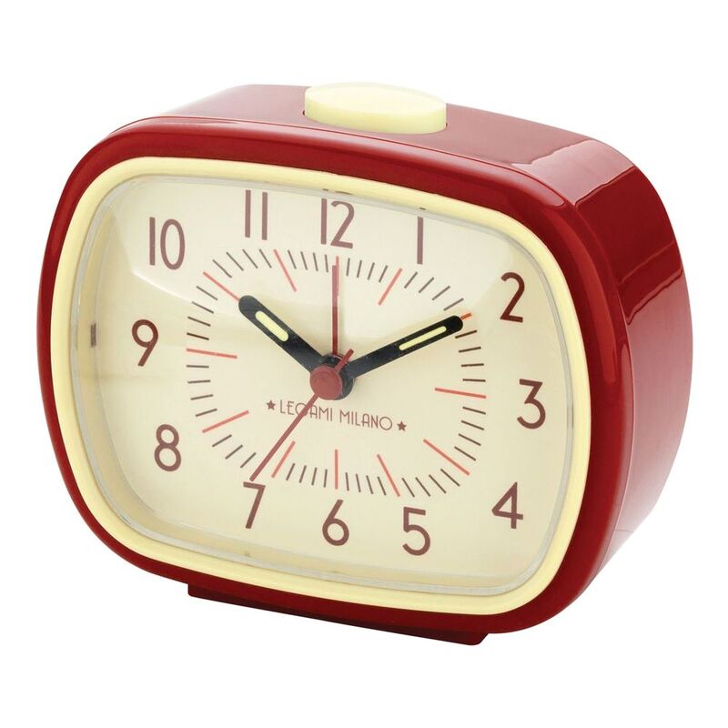 Legami Vintage Inspired Retro Alarm Clock - Red