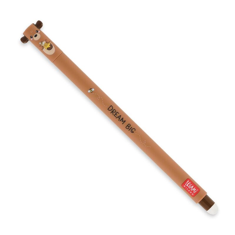 Legami Erasable Gel Pen - Erasable Pen - Teddy Bear