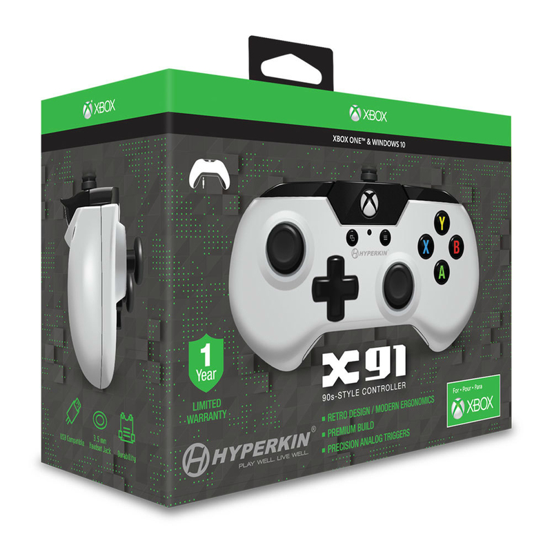 Hyperkin X91 White Retro Controller For PC/Xbox One