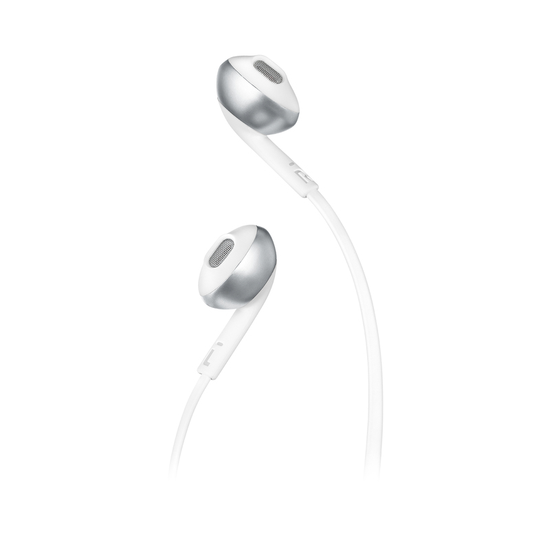 سماعات أذن داخلية جيه بي إل تيون 205 بتقنية البلوتوث باللون الفضي
