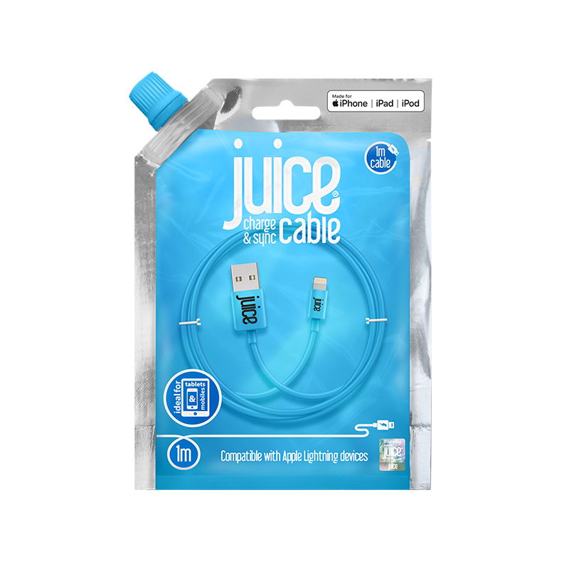 Juice Lightning Cable Round 1m Aqua