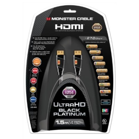 Monster Black Platinum Ultimate High Speed HDMI Cable with Ethernet 1.5M Black