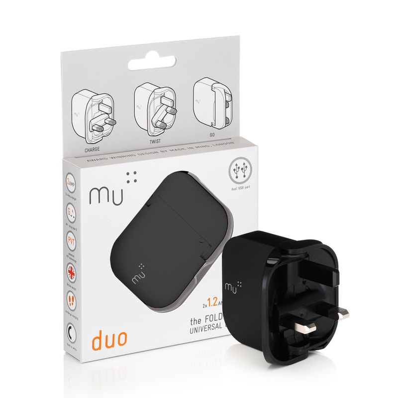 Made In Mind Mu Duo 1.2A Black Worldwide Traveller Charger