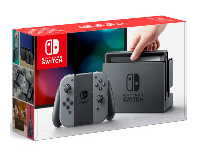 Nintendo Switch 32GB Console with Grey Joy-Con Controller + Neon Joy-Con Pair With Downloadable Snipperclips Games