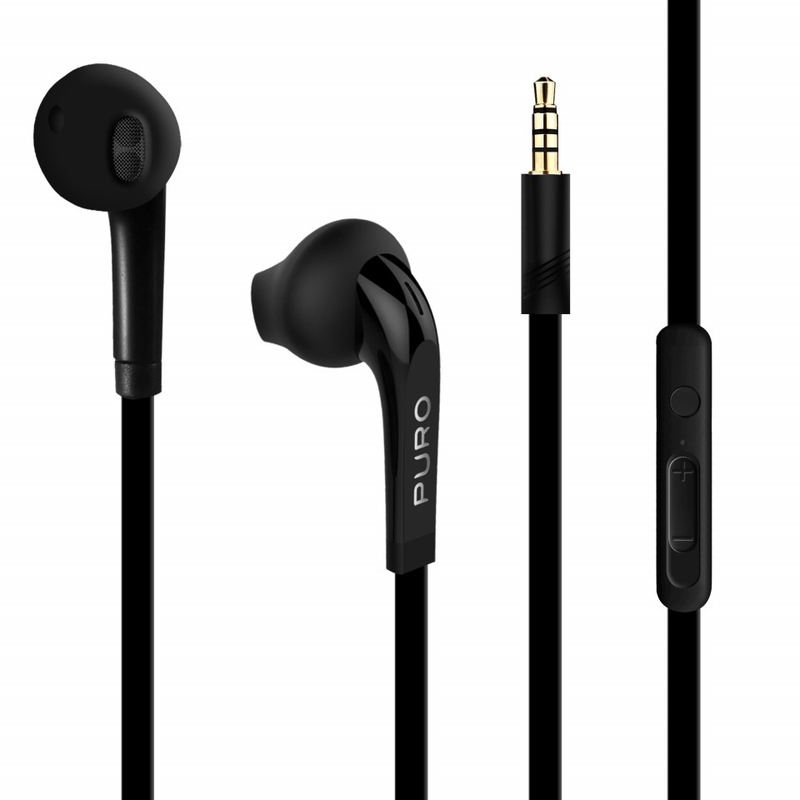 Puro Flat Cable Black Stereo In-Ear Earphones