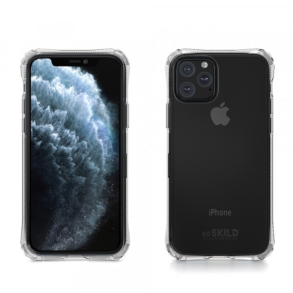 Soskild Abosrb 2.0 Impact Case Transparent & Tempered Glass Screen Protector for iPhone 11 Pro