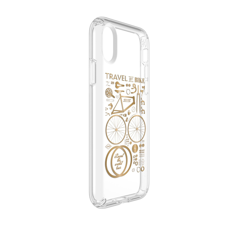 Speck Presidio City Bike Case Metallic Gold Yellow/Clear for iPhone X