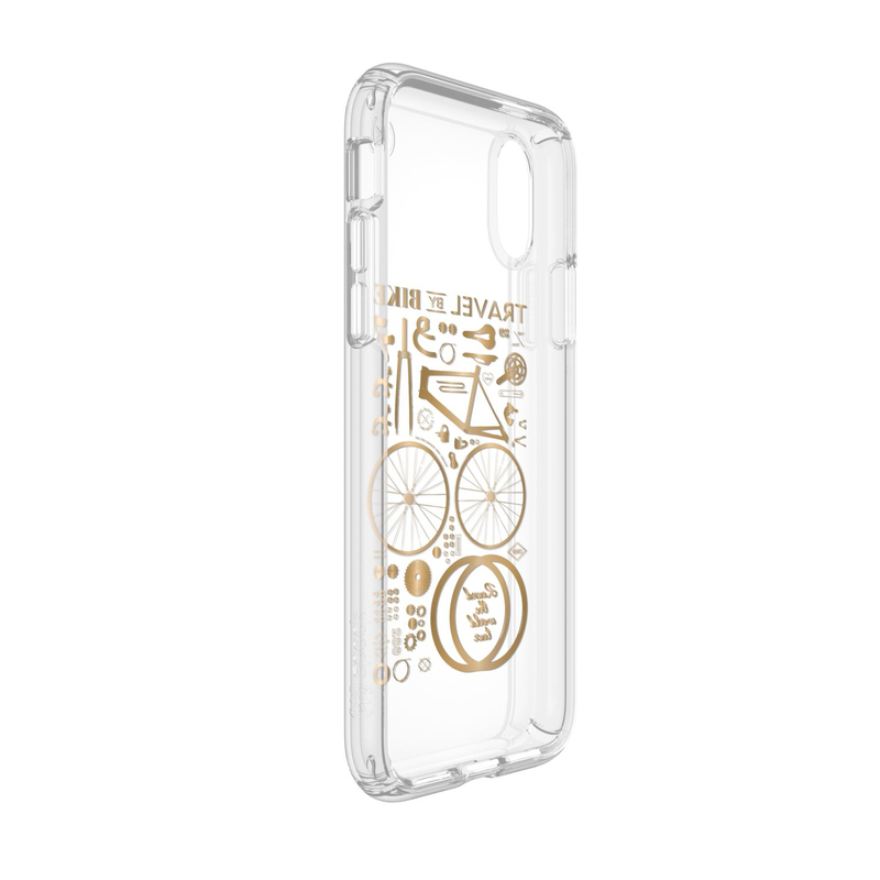 Speck Presidio City Bike Case Metallic Gold Yellow/Clear for iPhone X