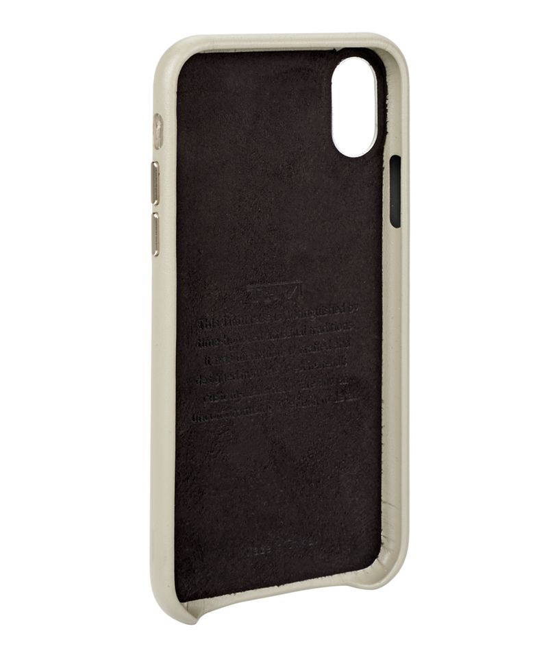 Tumi Leather Wrap Case Grey for iPhone X