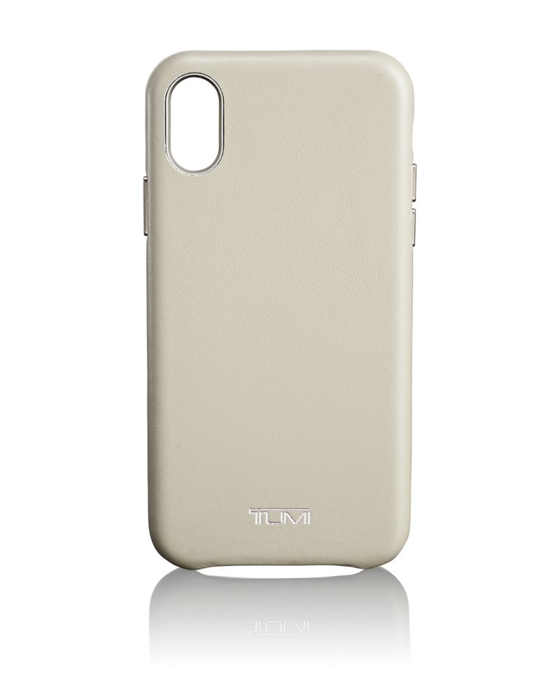 Tumi Leather Wrap Case Grey for iPhone X