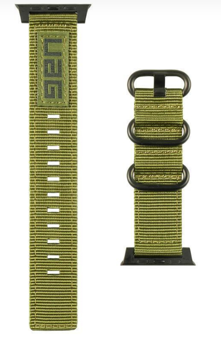 حزام (يو أي جي) ٤٤ / ٤٢مم الناتو حزام الزيتوني لساعة أبل