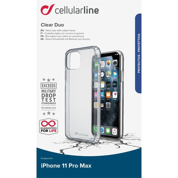 CellularLine Clear Duo Hard Case Transparent for iPhone 11 Pro Max
