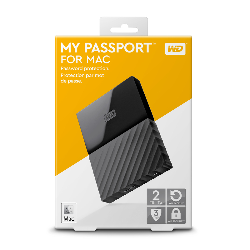 Western Digital My Passport 2TB Hard Drive Black for Mac
