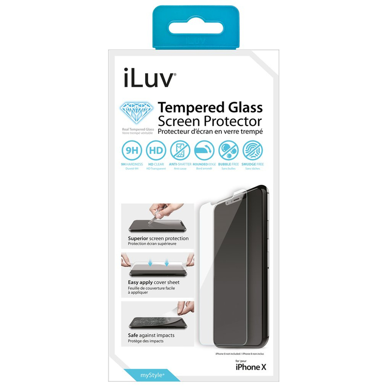 Iluv Tempered Glass Screen Protector Kit for iPhone X